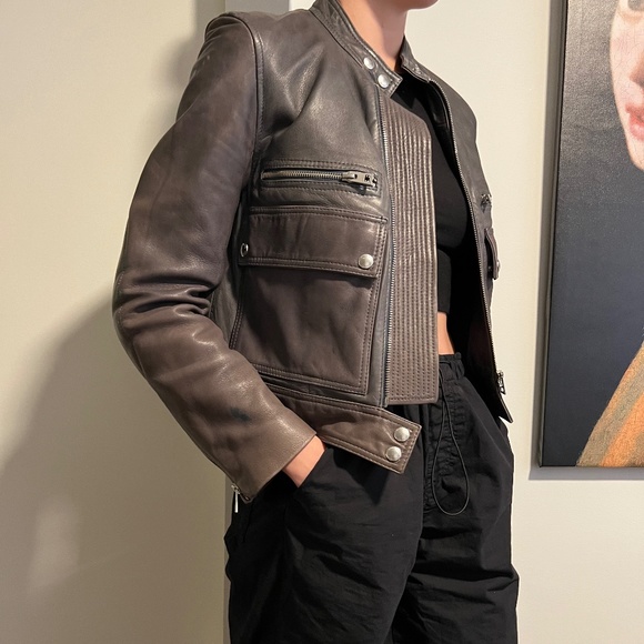 Zadig & Voltaire Grey Leather Jacket - XS - Sheep's Leather - Picture 4 of 10